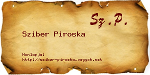 Sziber Piroska névjegykártya
