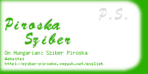 piroska sziber business card